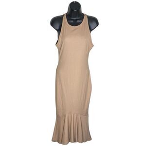 7 For All Mankind Maxi Dress Womens S Sleeveless Ribbed Stretch Fishtail Bodycon